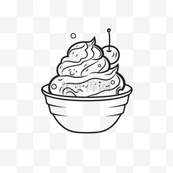 线稿冰淇淋元素立体免抠图案