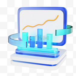 可视化立体图片_3D立体蓝色大数据微软风PNG素材