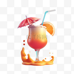 橙子饮料图片_橙子饮料元素立体免抠图案