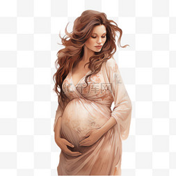 怀孕母亲元素立体免抠图案