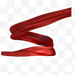 红色丝绸3D立体环绕效果设计图