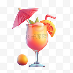 橙子饮料元素立体免抠图案