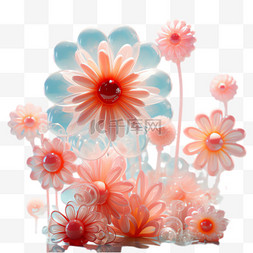 气球花朵图片_气球花朵元素立体免抠图案