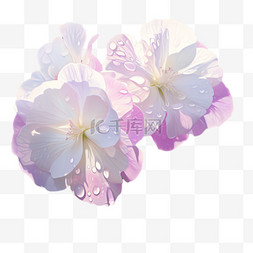 淡粉花朵元素立体免抠图案