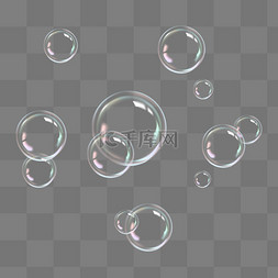 梦幻泡泡气泡彩色透明肥皂泡免抠