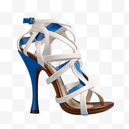 蓝色高跟鞋图片_蓝色高跟鞋元素立体免抠图案