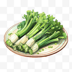 绿色蔬菜元素立体免抠图案