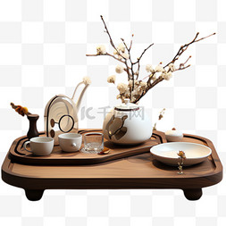 铁壶茶具茶具图片_茶几茶具元素立体免抠图案