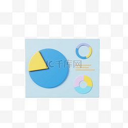 科技图片_蓝色饼状图数据分析元素立体办公