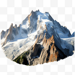 雪山装饰图片_雪山岩石元素立体免抠图案