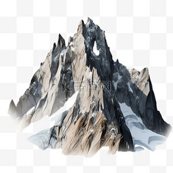 雪山岩石图片_雪山岩石元素立体免抠图案