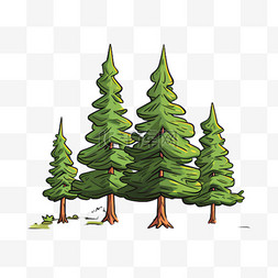 数学题目图案图片_森林松树元素立体免抠图案