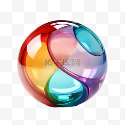 彩色圆球立体图片_彩色圆球元素立体免抠图案