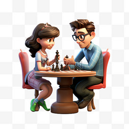 伙伴象棋元素立体免抠图案