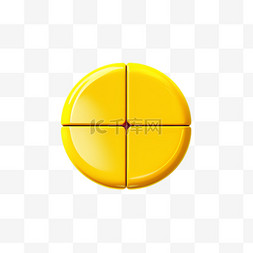 圆块图片_黄色圆块元素立体免抠图案