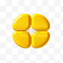 黄色圆块元素立体免抠图案