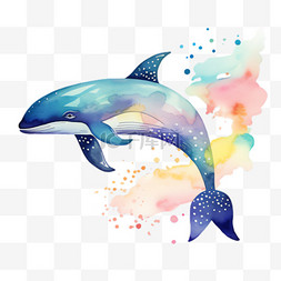 海豚图案图片_海豚海洋元素立体免抠图案