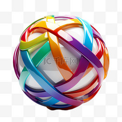 彩色圆球元素立体免抠图案