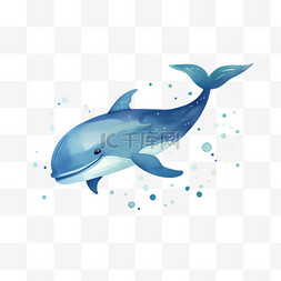 海豚免抠图片_海豚海洋元素立体免抠图案