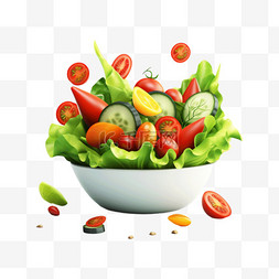 蔬菜伴侣图片_蔬菜沙拉元素立体免抠图案