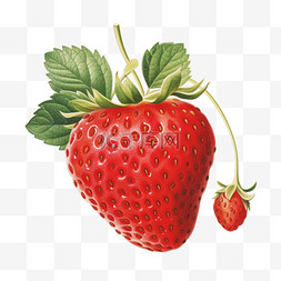 水果图片_草莓水果元素立体免抠图案