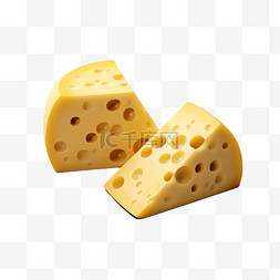 奶酪图片_奶酪切块元素立体免抠图案