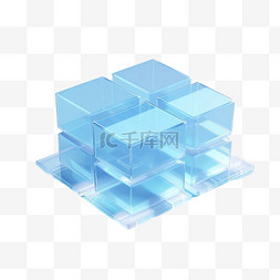 半透明界面图片_透明方块元素立体免抠图案