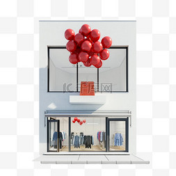 窗户气球元素立体免抠图案