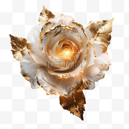 金色图片_金色玫瑰元素立体免抠图案