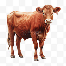 母牛动物元素立体免抠图案