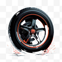 轮胎橡胶元素立体免抠图案