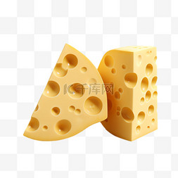 立体奶酪图片_奶酪切块元素立体免抠图案