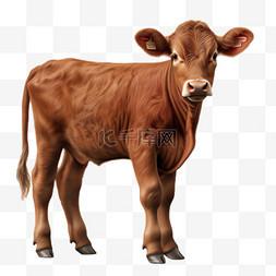 母牛PNG图片_母牛动物元素立体免抠图案