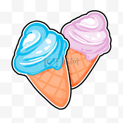 冰淇淋情人节图片_情人节情侣冰激凌冰淇淋雪糕可爱