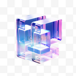透明晶体元素立体免抠图案