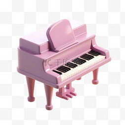 钢琴免抠图片图片_粉色钢琴元素立体免抠图案