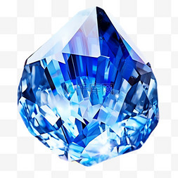 蓝色钻石元素立体免抠图案