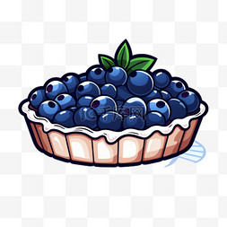 蓝莓蛋糕元素立体免抠图案