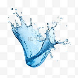 水花图片_蓝色水花元素立体免抠图案