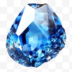 蓝色钻石装饰图片_蓝色钻石元素立体免抠图案