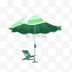 大伞图片_绿色大伞元素立体免抠图案