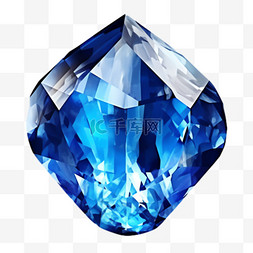 蓝色钻石装饰图片_蓝色钻石元素立体免抠图案