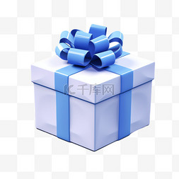 蓝色装饰图片_蓝色礼盒元素立体免抠图案