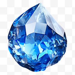 蓝色钻石元素立体免抠图案