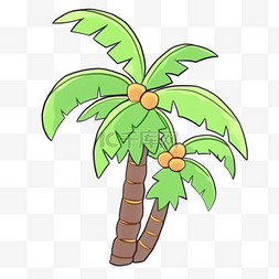 卡通椰子树图案图片_夏日主题装饰素材椰子树