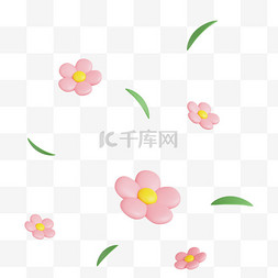 落花花瓣png图片_3D立体飘落花设计图