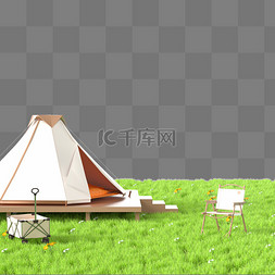帐篷户外图片_3D立体露营装饰元素8