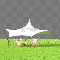 露营椅子图片_3D立体露营装饰元素6