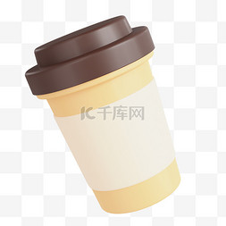 咖啡杯3d图片_3D立体一次性杯PNG素材