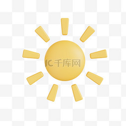 3D立体太阳阳光晴天天气预报模型